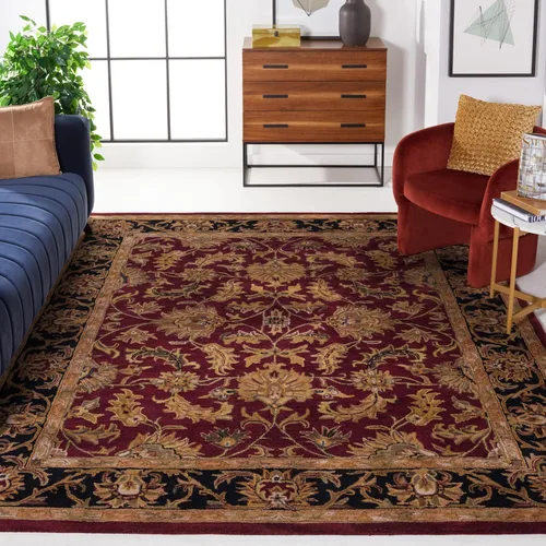 Miniatura 10 de Safavieh colección Heritage HG628A - tapete oriental tradicional hecho a mano de lana verde oscura y dorada, Lana, negro / beige (Black/ Beige)