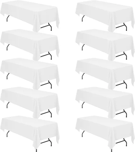 Miniatura 214 de BRILLMAX 6 Pack de Manteles Azul Marino para Mesas Rectangulares de 8 Pies 90 x 156 Pulgadas - 8 pies Mantel Rectangular a Granel de Lino