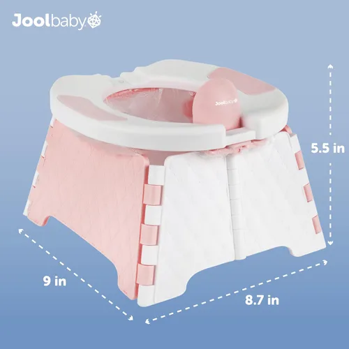 Miniatura 3 de Jool Baby Silla portátil de entrenamiento para ir al baño con bolsa de viaje y 30 forros, plegable, para uso en interiores y exteriores, camping