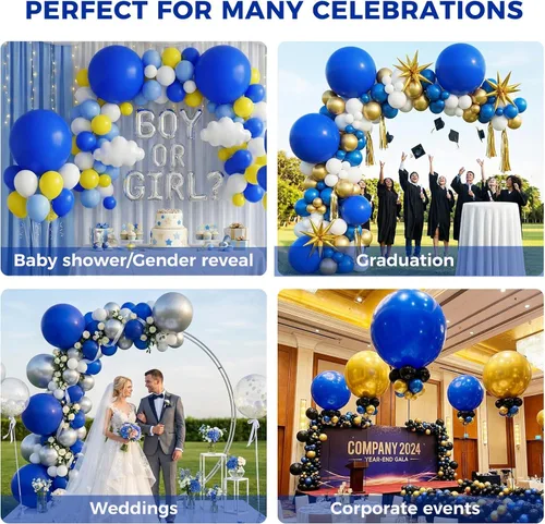 Miniatura 5 de LovesTown 4 unidades de globos gigantes de 36 pulgadas azul oscuro, globos de látex jumbo para decoraciones de boda, compromiso, graduación