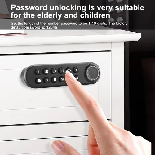 Miniatura 3 de Cerradura biométrica de huellas dactilares para gabinete, cerradura inteligente con contraseña USB, cajón oculto para archivos, armario, seguridad