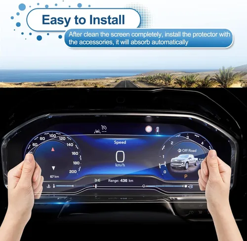 Miniatura 7 de Protector de pantalla GMC Sierra 1500 2022-2026, para Protector de pantalla Silverado 1500 2022-2026, panel de instrumentos de 12.3 pulgadas, vidrio
