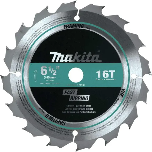 Miniatura 3 de Makita T-01395 6-1/2" 16T Hoja de sierra circular con punta de carburo, encuadre
