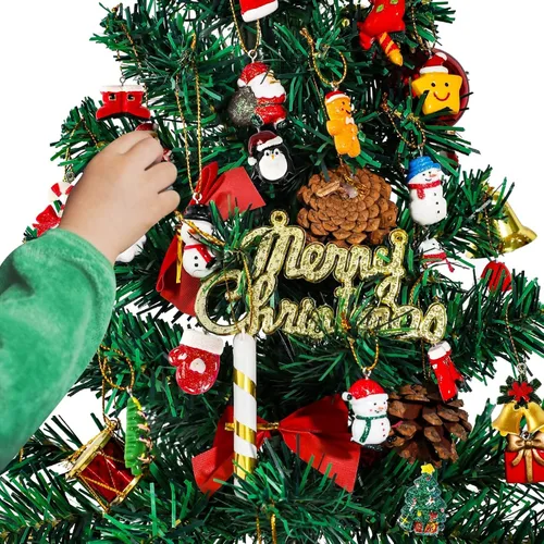 Miniatura 4 de Garma Juego de 36 mini adornos de Navidad de resina para árbol de Navidad, viene con una cadena pequeña de adorno colgante de Navidad