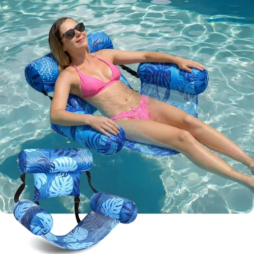 Flotadores inflables para piscina, sillas flotantes para adultos, fideos de piscina inflables para adultos, natación resistente, plantas tropicales,