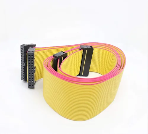 Miniatura 12 de Paquete de 2 conectores hembra IDC 2x13 26P 0.100 in 5.9 in 5.5 pulgadas, cable de cinta plano amarillo, filas dobles 26 pines 0.1" paso FC F/F