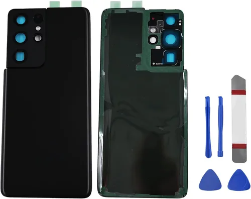 Reemplazo de cristal trasero para Samsung Galaxy S21 Ultra para Samsung Galaxy S21 Ultra, repuesto con lente de cámara preinstalada + herramientas