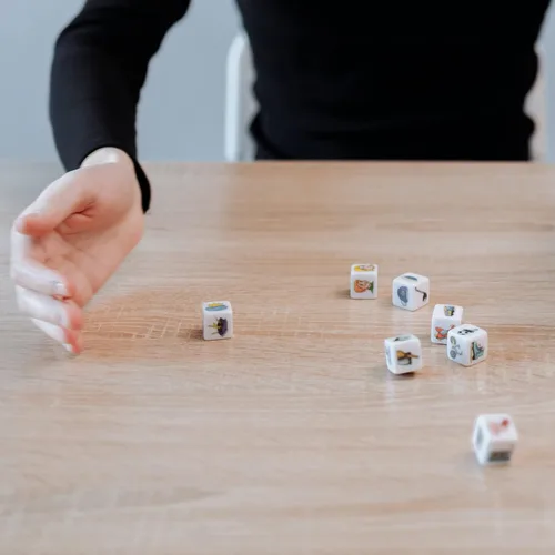 Miniatura 6 de 48 dados blancos en blanco de 0.630 in para juegos de mesa, bricolaje, diversión y enseñanza