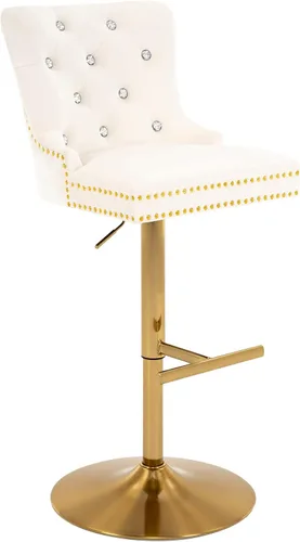 Miniatura 9 de Taburete de bar ajustable, silla de terciopelo con función giratoria y base negra, taburete de altura de mostrador para cocina, comedor y muebles