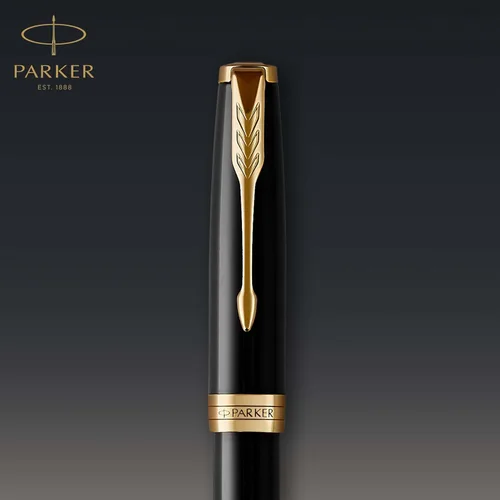 Miniatura 4 de Parker Sonnet 1931495 - Pluma estilográfica, color negro, con punta media y ribete dorado