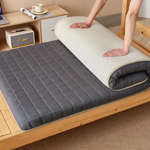 Portable Sleeping Pad Japanese Futon Mattress,Travel Sleeping Tatami Mat Floor Lounger Guest Bed,Super Soft Mattress Topper Floor Sleeping Pad Grey