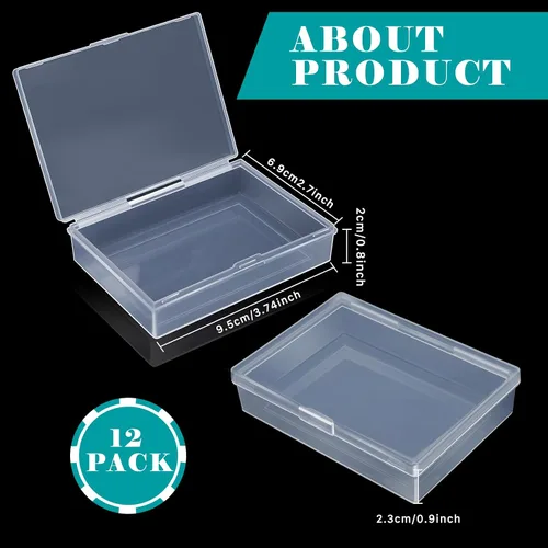 Miniatura 2 de Paquete de 12 cajas transparentes, cajas de plástico para tarjetas