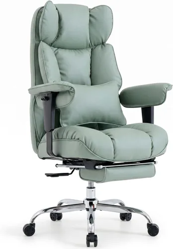 Miniatura 7 de Efomao Silla de oficina grande y alta de 400 libras, silla de escritorio reclinable resistente con reposapiés, silla ejecutiva de piel sintética