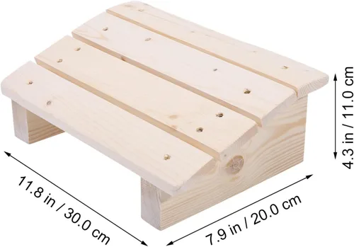 Miniatura 6 de Reposapiés de madera para debajo del escritorio, reposapiés de oficina inclinado para el hogar y el trabajo, diseño ergonómico para aliviar el dolor