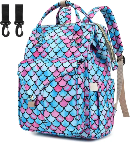 Miniatura 9 de Mochila de pañales de mariposa para bebés, niñas y niños, gran capacidad, multifuncional, impermeable, para maternidad, con correas para cochecito