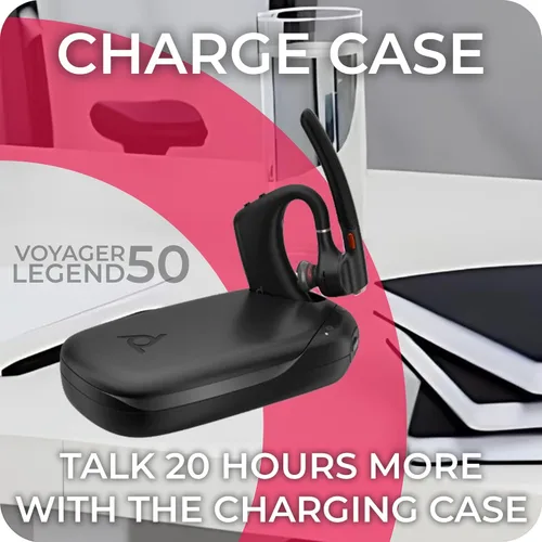 Miniatura 2 de Poly Voyager Legend 50-M - Auriculares Bluetooth, funda de carga, cancelación de ruido alimentada por IA, tecnología WindSmart de 4 micrófonos