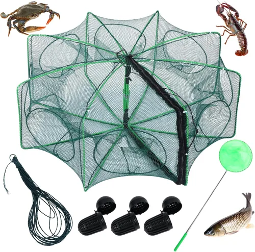 1/2 trampa de pesca plegable, red de camarones de cangrejos y minnow trampa portátil, trampas para cangrejos, trampas de pescado, redes de fundición