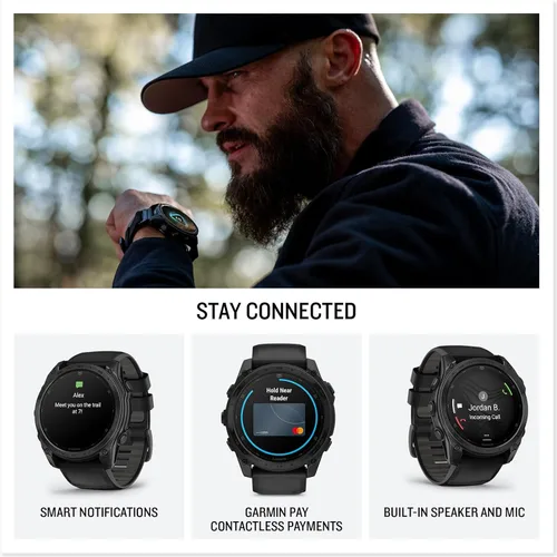 Miniatura 5 de Garmin Tactix 8 - Reloj inteligente con pantalla AMOLED de 1.850 in, linterna incorporada, 16 días de duración de la batería, reloj inteligente