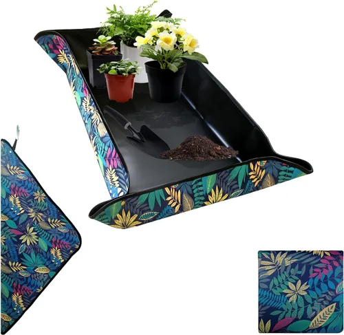 Miniatura 44 de Tapete grande de trasplante de plantas, tapete grueso impermeable para macetas, tapete de jardinería para suculentas, tapete portátil