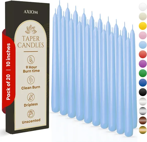 Miniatura 48 de Axiom Candles - Velas cónicas de 10 pulgadas sin goteo - Velas altas sin perfume y sin humo - 9 horas de combustión - Velas cónicas para el hogar
