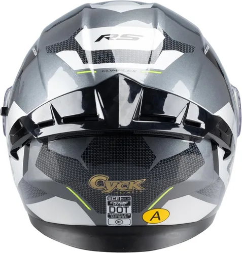 Miniatura 8 de Casco integral para hombres y mujeres adultos con protector solar ahumado Una carrera gris brillante