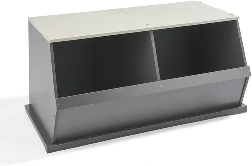 Badger Basket Organizador apilable de almacenamiento de juguetes de dos cubos para niños, almacenamiento duradero en la habitación de los niños,
