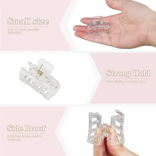 Miniatura 3 de Cobinaan Pinzas pequeñas para el pelo para mujeres y niñas, 10 piezas de 1.5 pulgadas mini pinzas de mandíbula para cabello fino/grueso medio, clip