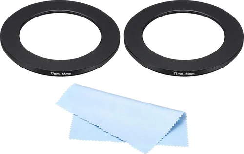 Miniatura 9 de PATIKIL Anillo de metal con paño de limpieza, paquete de 2 anillos adaptadores de filtro de lente de cámara, anillo adaptador de filtro de aluminio