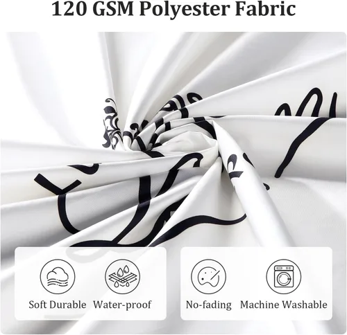 Miniatura 3 de Le Bain - Cortina de ducha impermeable de poliéster para baño, 72 pulgadas de ancho x 72 pulgadas de alto Zebra-black