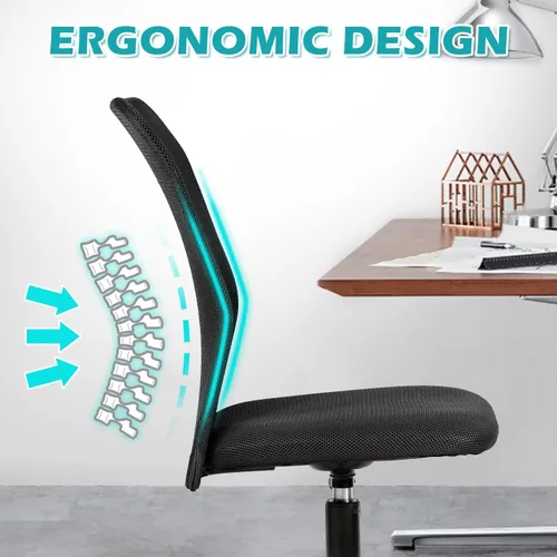 Miniatura 6 de Sillas de Oficina en Casa Sillas de Escritorio Pequeñas Ergonómicas Sin Brazos para Computadora Sillas Cómodas con Ruedas Silla de Tarea Silla