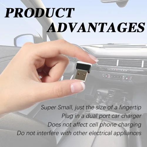 Miniatura 3 de 4 lámparas LED USB para el interior del automóvil, luces LED para automóvil, interfaz USB A enchufable, iluminación ambiental para cajuela