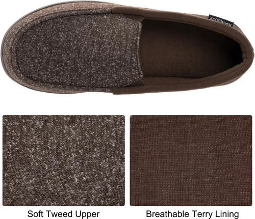 Miniatura 3 de RockDove Pantuflas tipo mocasín de espuma viscoelástica Tweed para hombre