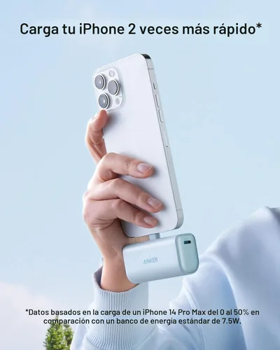 Miniatura 4 de Cargador portátil Anker Nano para iPhone, con conector Lightning certificado MFi incorporado, batería externa de 5,000 mAh 12W, compatible
