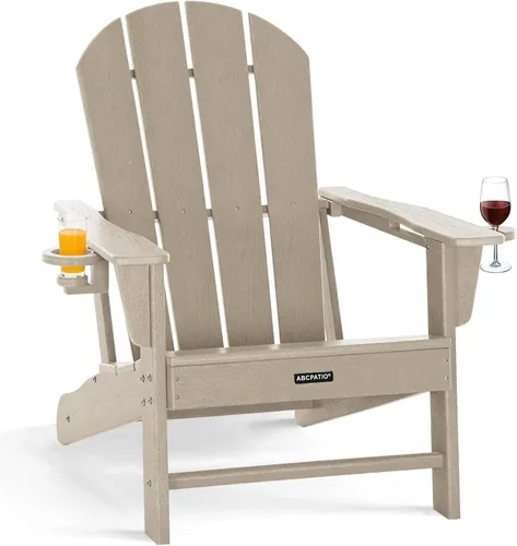 Miniatura 21 de Sillas Adirondack plegables – Silla Adirondack de plástico con soporte para tazas, sillas para exteriores resistentes a la intemperie