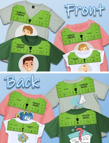 Miniatura 3 de Vowlove Guía de Regla de Camiseta para Alineación de Vinilo: Regla de Camiseta para Centrar Diseño, Herramientas de Medición de Camisetas, 02 Verde