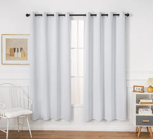Miniatura 21 de PI Cortinas opacas para dormitorio, tratamiento de ventana con aislamiento térmico de anillo superior, cortinas oscurecedoras de habitación