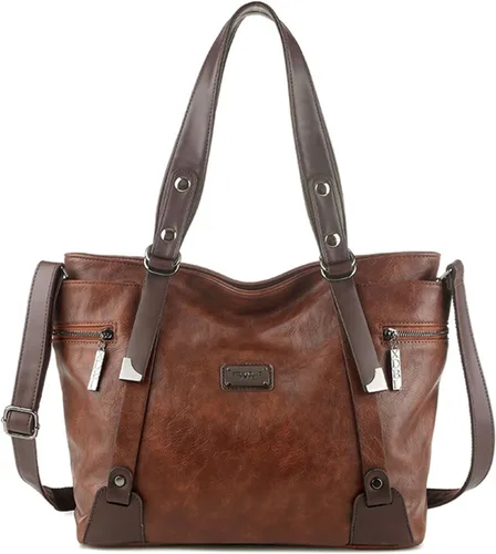 Miniatura 12 de Bolsos y carteras para mujer, bolso de mano de cuero vegano para mujer, bolso de hombro, bolso de viaje con compartimentos
