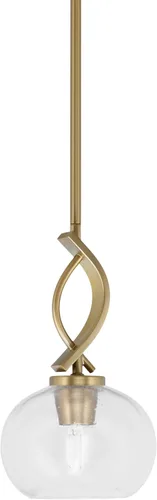 Miniatura 10 de Toltec Lighting Cavella Stem Colgado Mini colgante, acabado grafito, vidrio de muselina blanca de 4 pulgadas