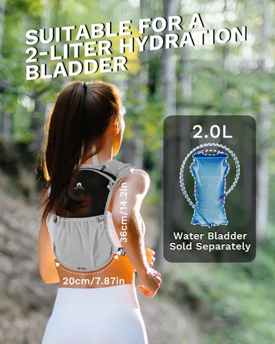 Miniatura 6 de Chaleco de correr para mujeres y hombres, mochila de hidratación para correr, chaleco para corredores, chaleco de hidratación, con soporte frontal