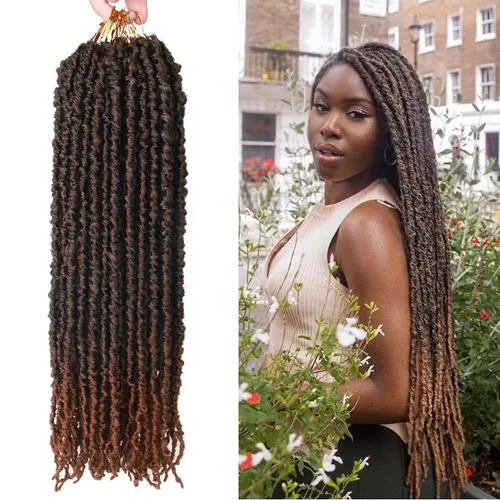 Miniatura 8 de Pelo sintético de ganchillo de 14 pulgadas, 10 paquetes de trenzas onduladas rizadas suaves desgastadas, extensiones de cabello sintético trenzado