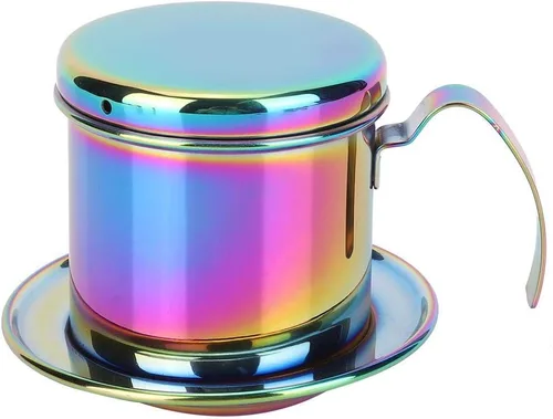 Fdit Cafetera de acero inoxidable 304, gotero de café con filtro reutilizable de 3.0 in de diámetro interior, cafetera de goteo portátil para el