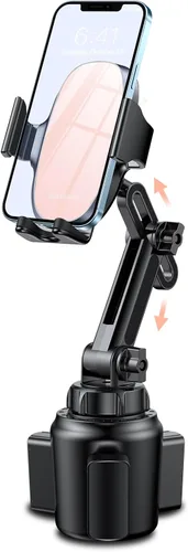 Miracase Soporte Universal para Teléfono en Portavasos de Coche, [Versión Mejorada] Soporte Ajustable de Cuello Largo para Portavasos de Coche, Rosa