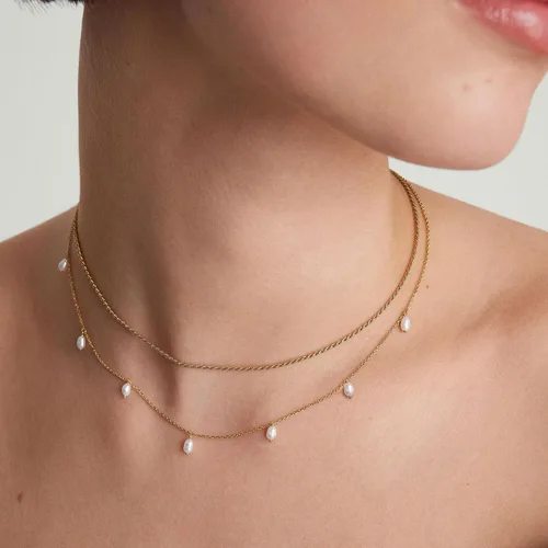 Miniatura 6 de CHESKY Collar de cadena de serpiente chapada en oro de 14 quilates, collar de espiga de oro, gargantilla de oro para mujer, regalos de joyería