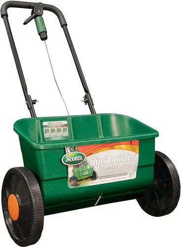 Miniatura 16 de Scotts Turf Builder EdgeGuard - Mini esparcidor de difusión para semillas, maleza y fertilizante, sal, derretimiento de hielo, esparcidor manual