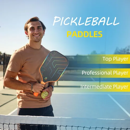 Miniatura 8 de Pickleball Paddles, Carbon Fiber Pickleball Paddle High Grit & Spin with PP Honeycomb Core 16mm Thickness and Thermoformed Elongated Shape, Naranja