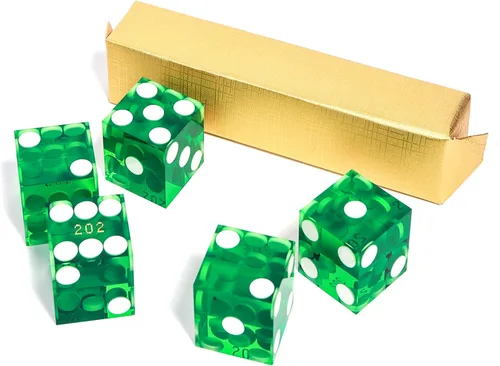 Miniatura 10 de GSE Games & Sports Expert Juego de dados de casino de grado AAA de 0.748 in estilo Pro Vegas, juego de 5 dados con bordes afilados y números