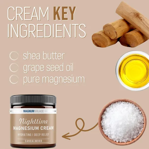 Miniatura 14 de Magnum Solace Loción de magnesio – Crema de magnesio nocturna – Aplicar a los músculos de las piernas, brazos o pecho – Cloruro de magnesio tópico