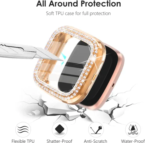 Miniatura 4 de CHANCHY Paquete de 10 fundas protectoras de pantalla compatibles con Fitbit Versa 2, funda protectora completa de TPU suave cubierta parachoques