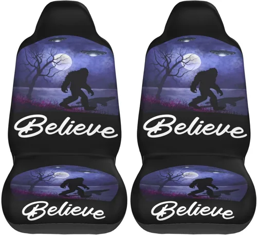 Miniatura 12 de Alien and Bigfoot - Funda de asiento delantero de automóvil para hombres y mujeres, 2 piezas, fundas de asiento automotriz para automóviles, SUV