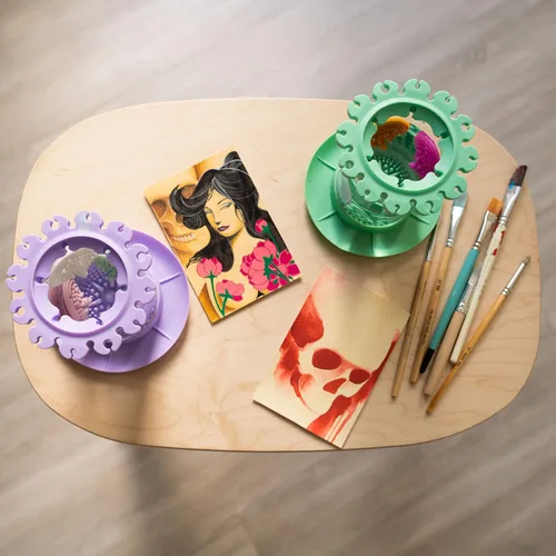 Miniatura 4 de Paint Puck Ultimate Rinse Cup - Limpiador de pinceles de pintura (morado, frasco) – Limpiador de vasos de agua y pinceles de pintura antiderrames